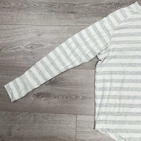 Zella Relaxed Washed Long Sleeve Slub Tee Striped XS - Picture 5 of 16